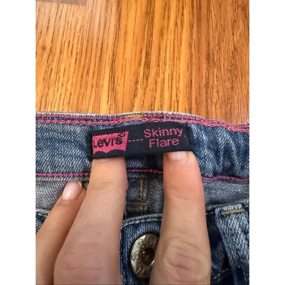 Levi's Kids Slim Fit Skinny Flare Cotton Denim Jeans Blue Size 7